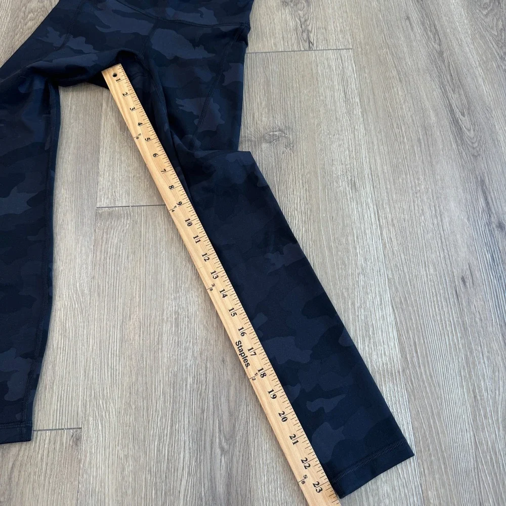Lululemon Heritage 365 Camo High Rise Leggings with Pockets Black Grey Size 0